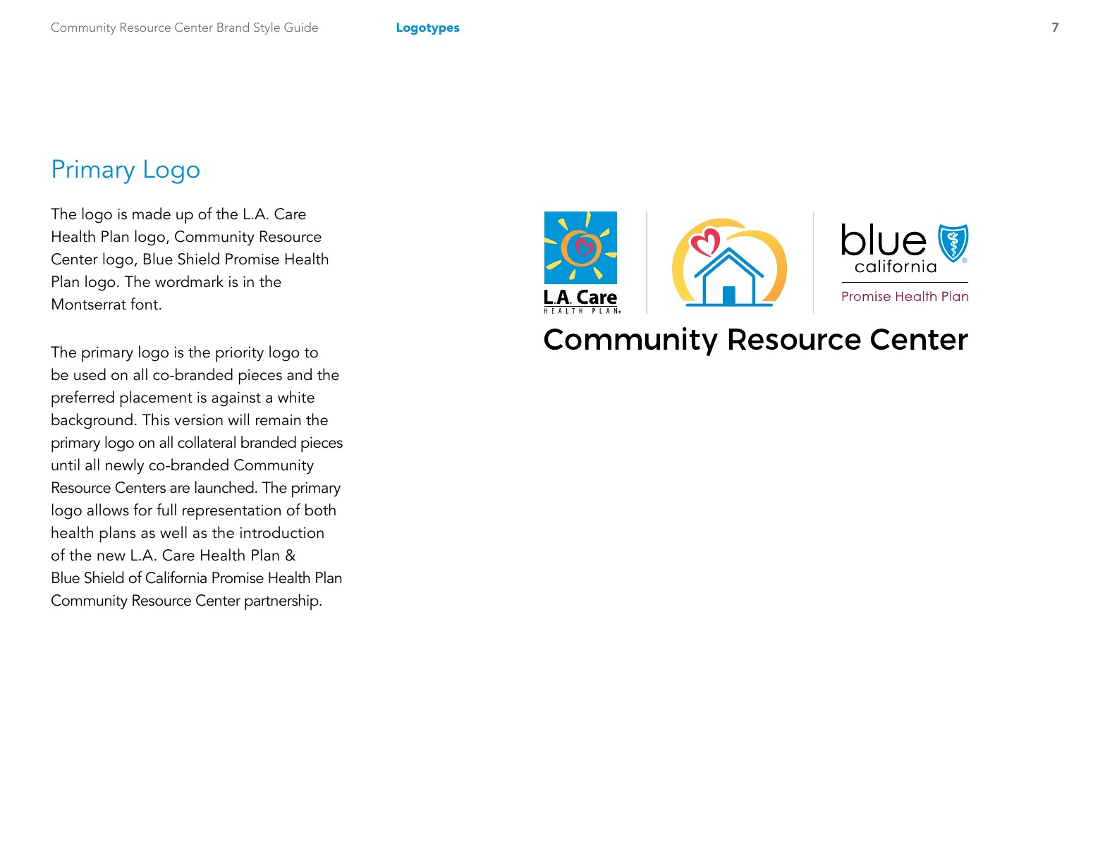 Style guide page explaining the primary co-branded logo